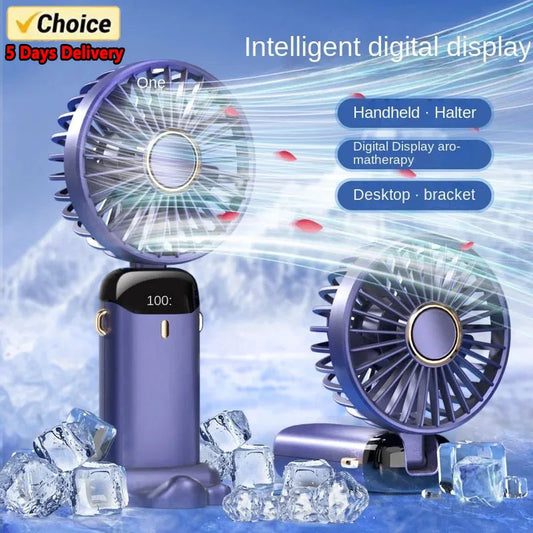 USB Handheld Mini Fan Foldable Portable Neck Hanging Fans 5